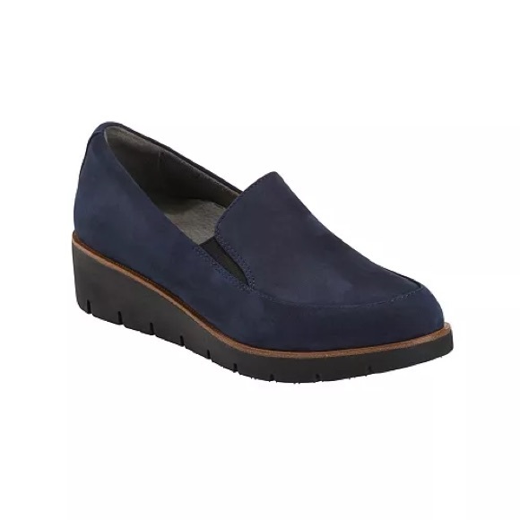 Earth Shoes - NEW Earth Zurich Bern Soft Buck Navy Blue Women’s Suede Loafers Sz 10M